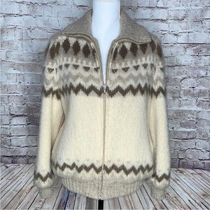 Vintage 100% Wool Hilda Fair Isle Knit Jacket